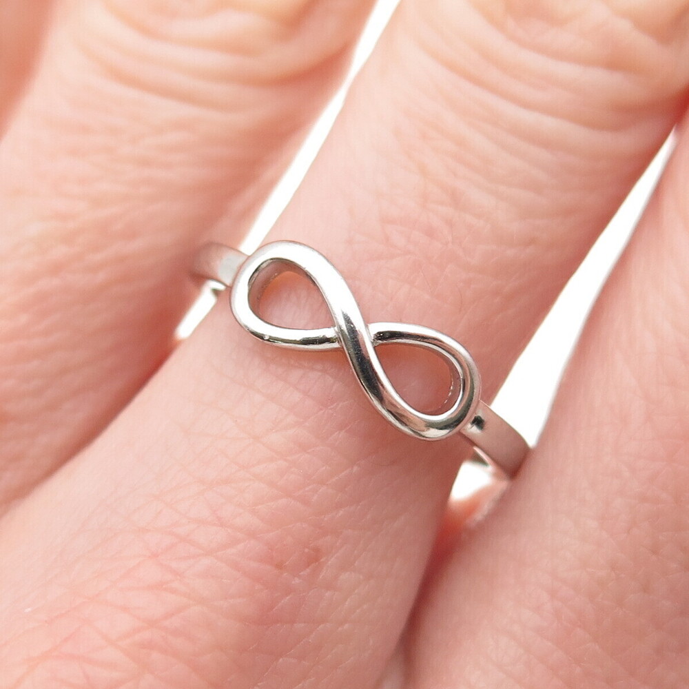 925 Sterling Silver Vintage Mother Infinity Ring Size 8